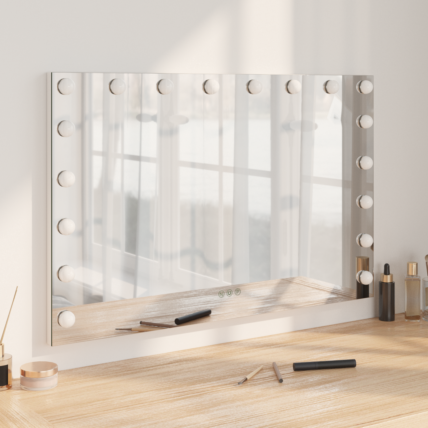 LED Vanity Mirror White 80 x 10 x 52.5 cm Glass and Steel