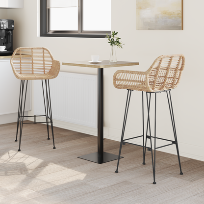 Bar Chair 2 pcs 55 x 52 x 105 cm Rattan and Iron