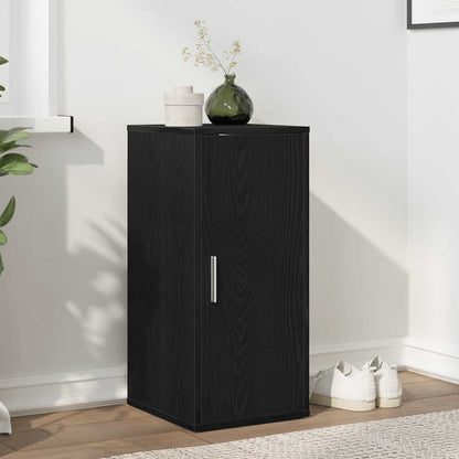 Shoe Cabinet Black Oak 32x35x70 cm Engineered Wood