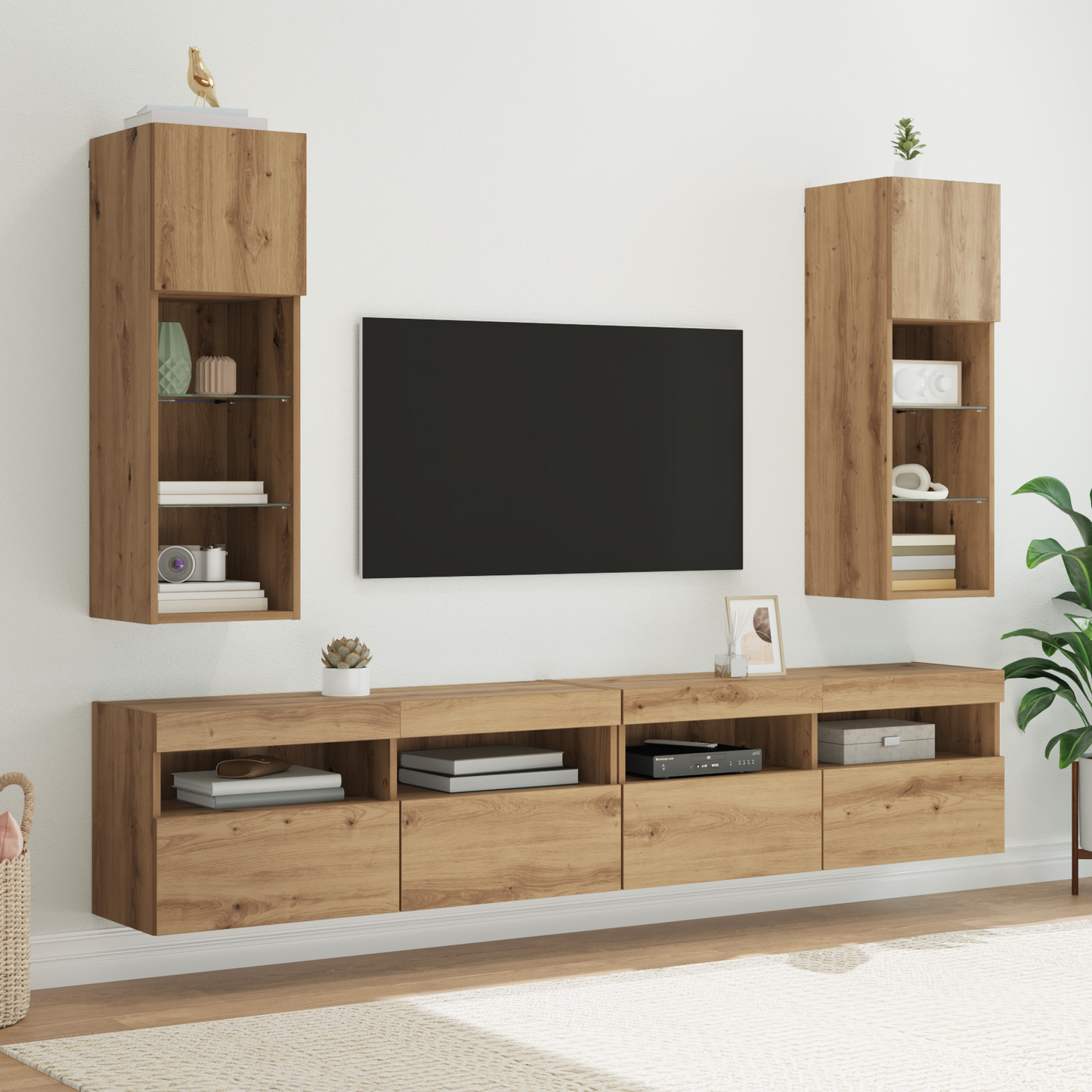 Wall-mounted TV Cabinets 2 pcs Artisan Oak 30.5 x 30 x 90 cm