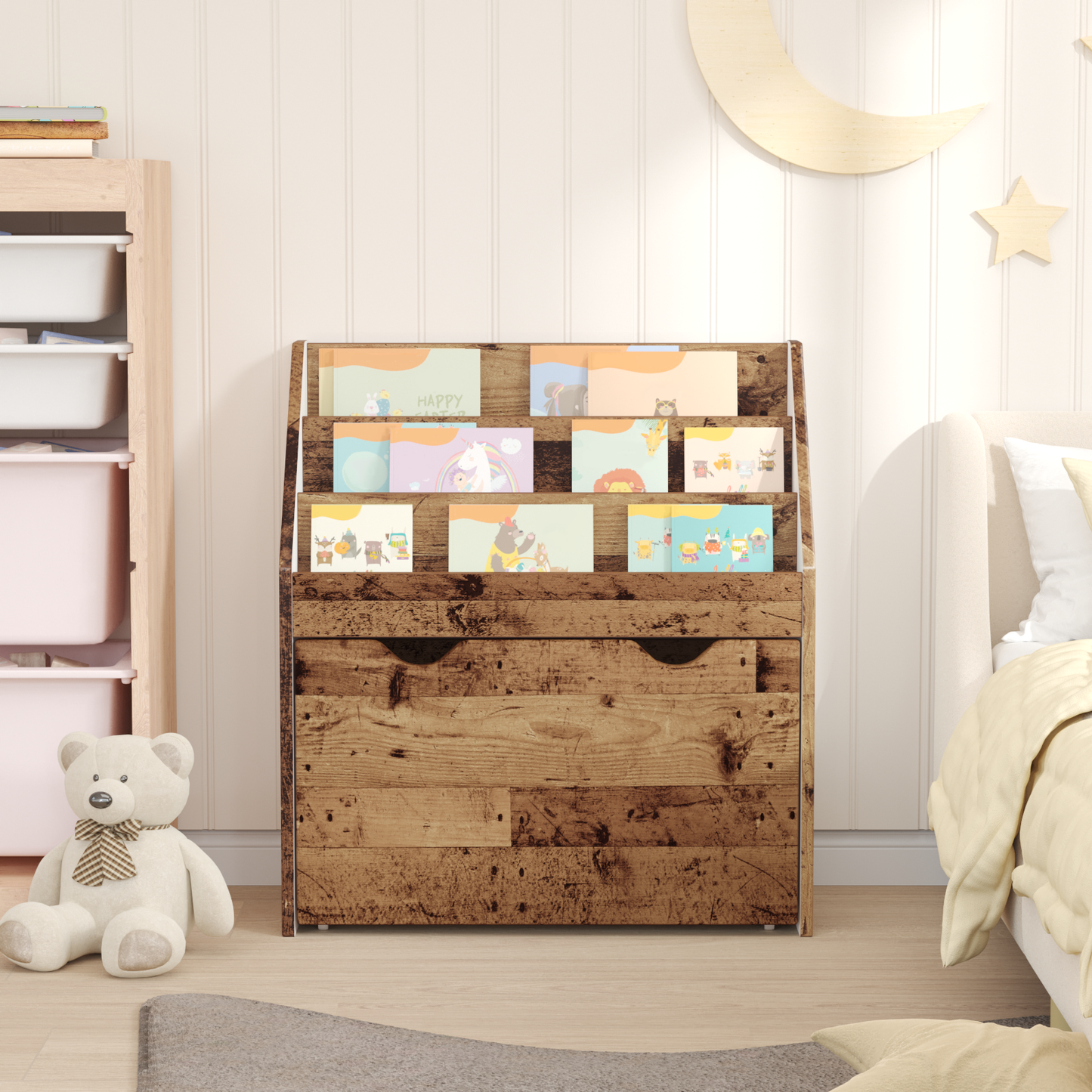 Kids Bookshelf Old Wood 60 x 29.5 x 69 cm Engineered Wood