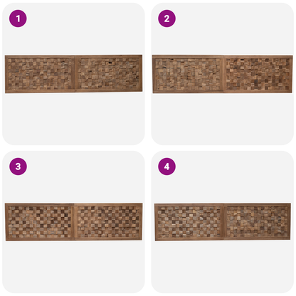 Bed Headboard Natural Solid Teak Wood