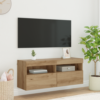 TV Wall Cabinet Artisan Oak 100 x 30 x 40 cm Engineered Wood