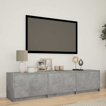 TV Cabinet with LED with LED Concrete Grey 165 x 34 x 40 cm
