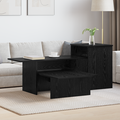 Console Table Black Oak 91.5 x 35 x 38.5 cm Engineered Wood