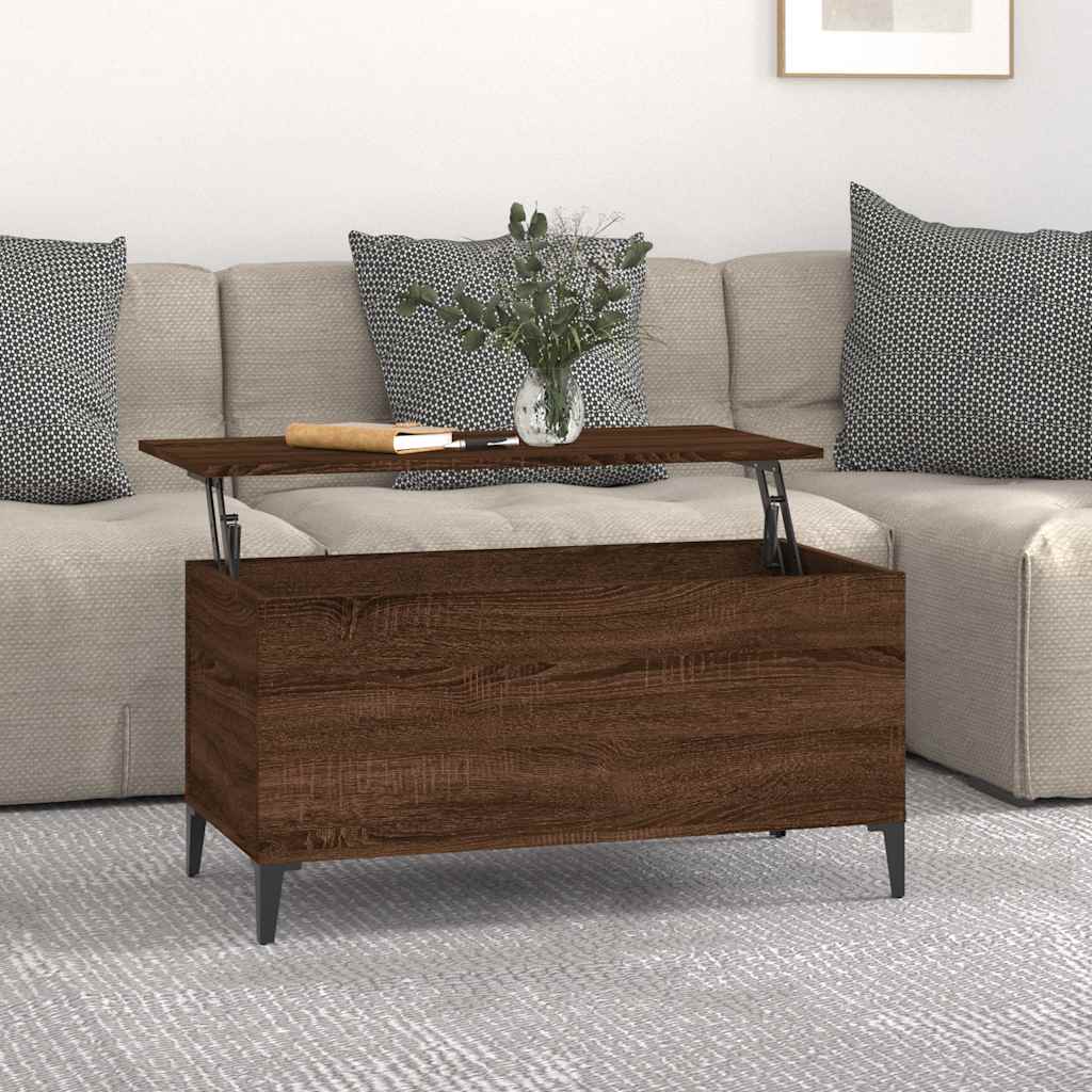 Coffee Table Brown Oak 90x44,5x45 cm Engineered Wood