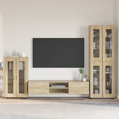 TV Cabinet Set FLORIN 3 pcs Sonoma Oak Engineered Wood