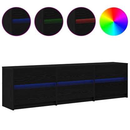 TV Units 2 pcs Black Oak 180 x 34 x 50 cm Engineered Wood