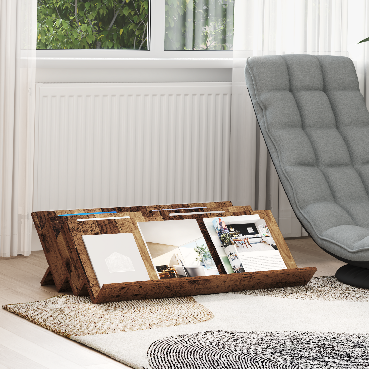 Magazine Rack Old Wood 90 x 53 x 28.5 cm Engineered Wood