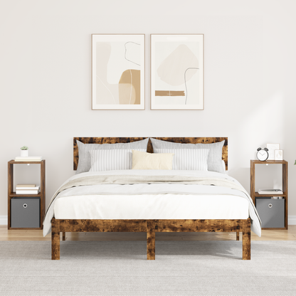Bedside Table with Drawer 2 pcs Smoked Oak 30.5 x 27 x 59.5 cm