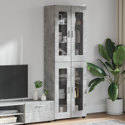 Highboard FLORIN Concrete Grey 60 x 35 x 182 cm Engineered Wood