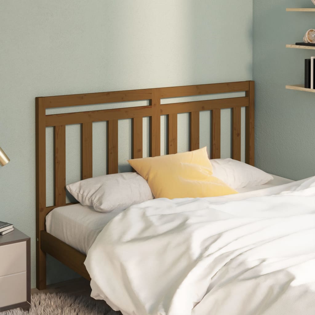 Bed Headboard Honey Brown 166x4x100 cm Solid Wood Pine