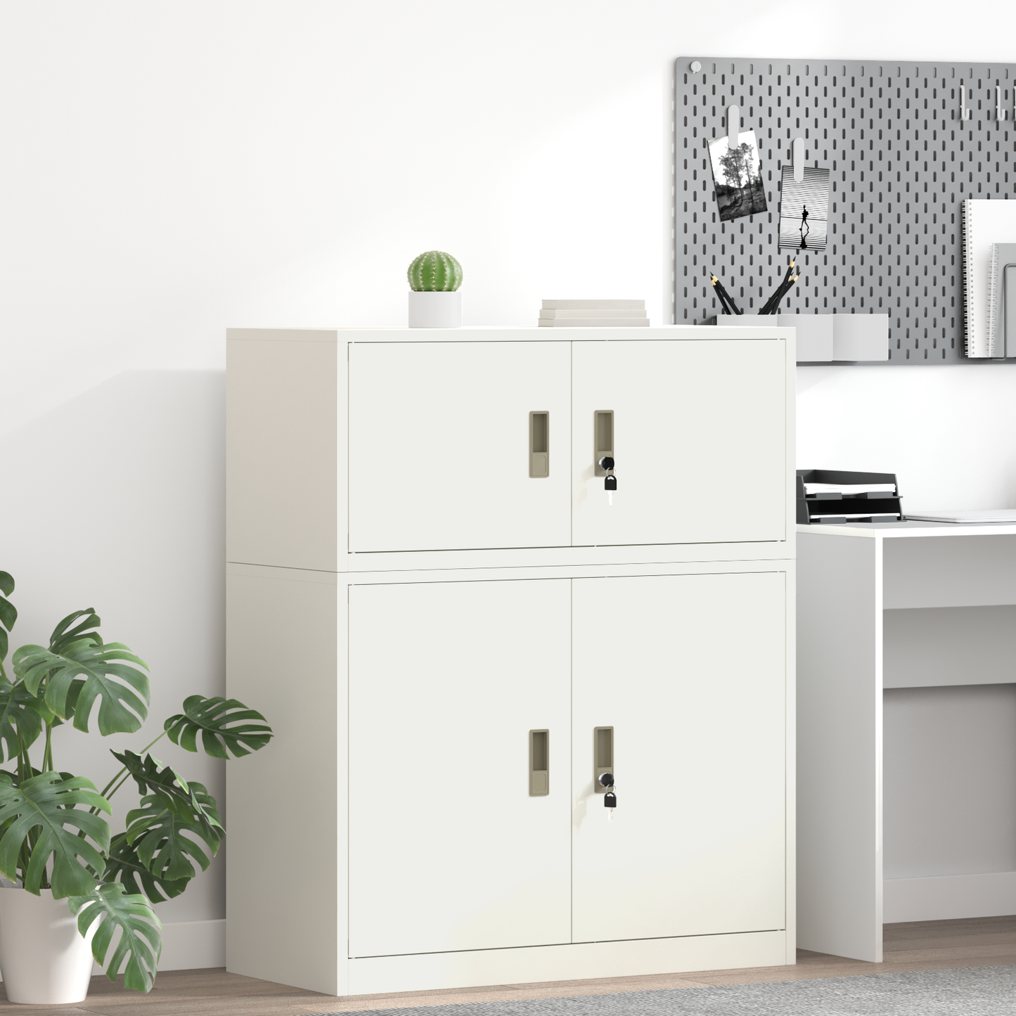 Storage Cabinet White 90 x 40 x 40 cm Steel