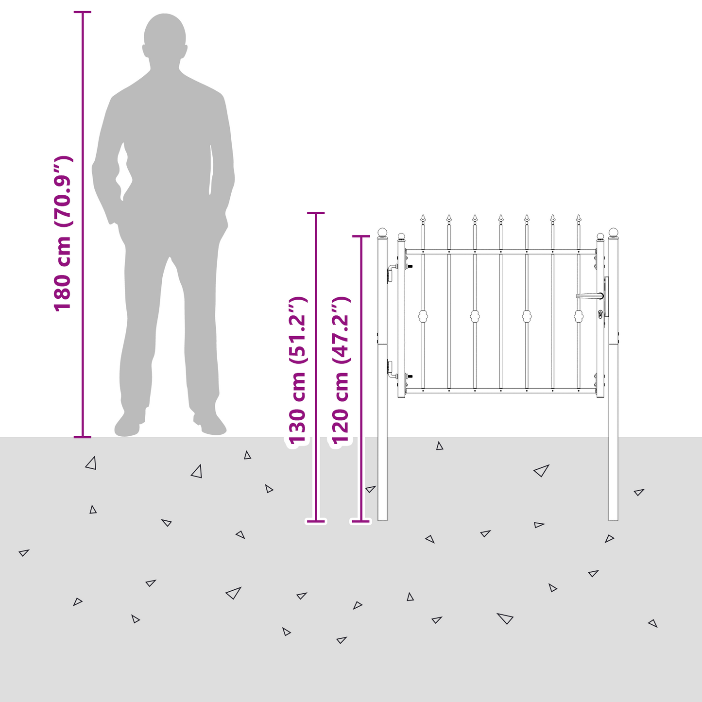 Fence Gate HORST 100 x 75 cm Metal Black Lockable