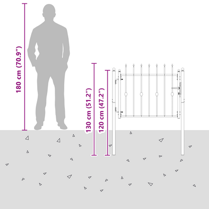Fence Gate HORST 100 x 75 cm Metal Black Lockable
