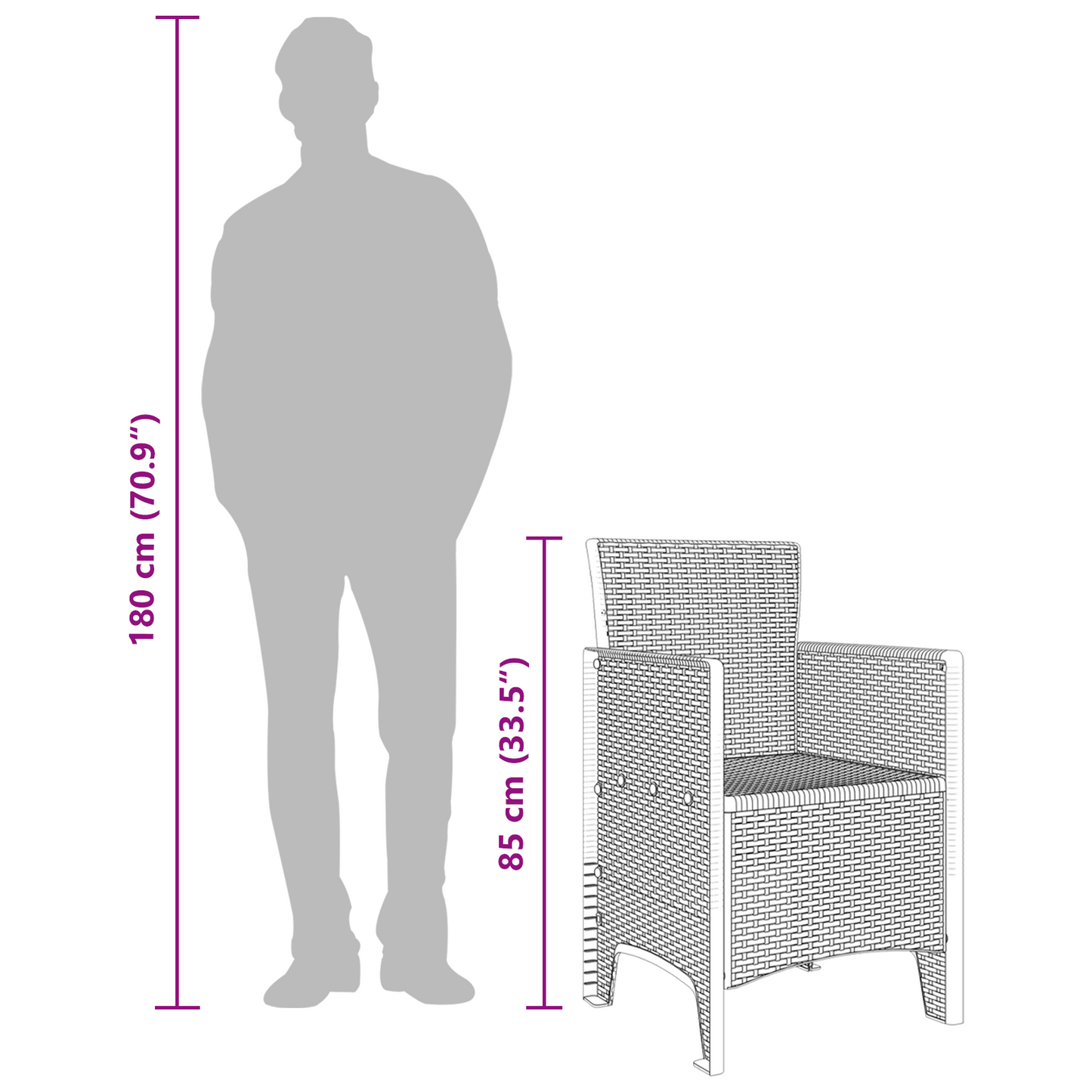 Garden Chair 4 pcs Anthracite 53 x 49 x 85 cm Polypropylene