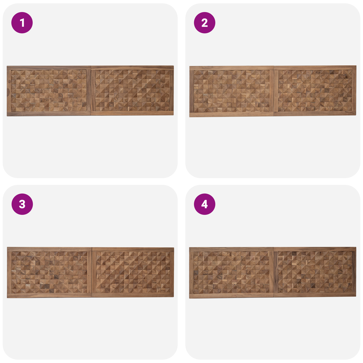 Bed Headboard Natural Solid Teak Wood
