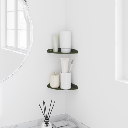 Floating Shelf with Shelf 2 pcs Olive Green 15 x 15 x 2 cm