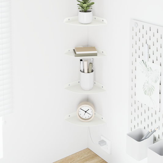 Floating Shelf with Shelf 4 pcs White 15 x 15 x 2 cm