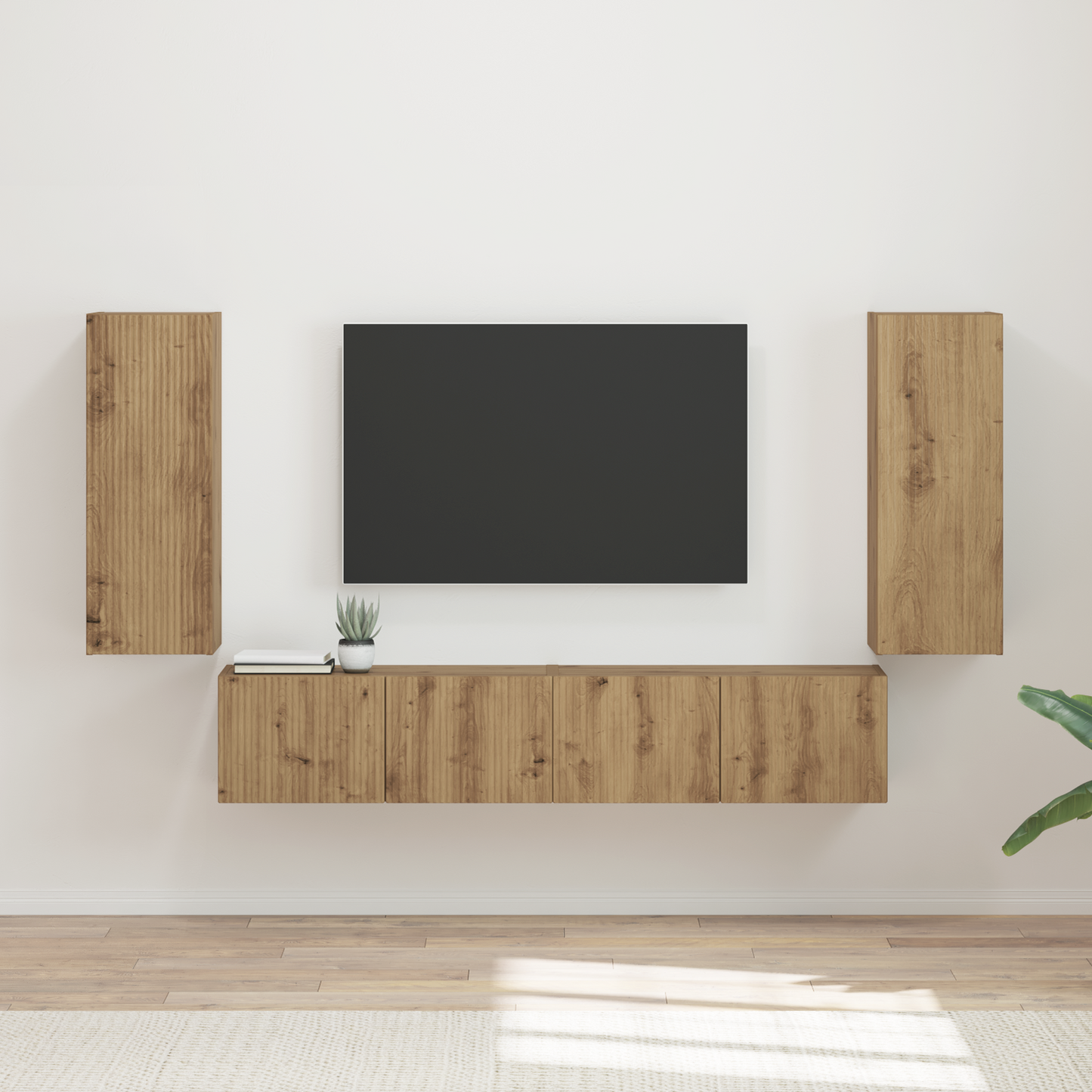 TV Wall Cabinet Set 4 pcs Artisan Oak Engineered Wood