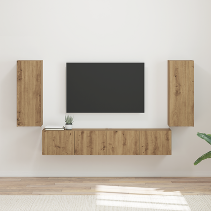 TV Wall Cabinet Set 4 pcs Artisan Oak Engineered Wood
