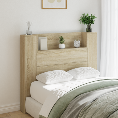 Headboard Cabinet with LED Sonoma 120 x 16.5 x 103.5 cm
