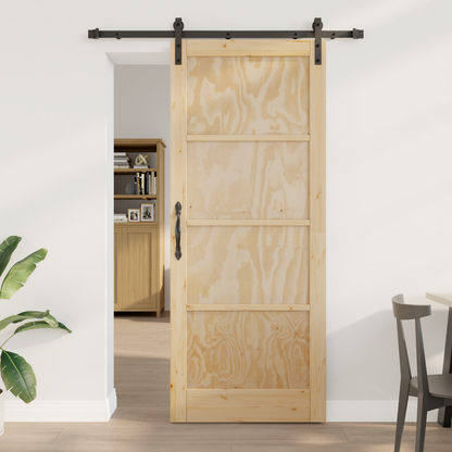 Sliding Door Natural 86 x 211 cm Solid Pine Wood