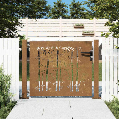 Garden Gate 100x75 cm Corten Steel Bamboo Design