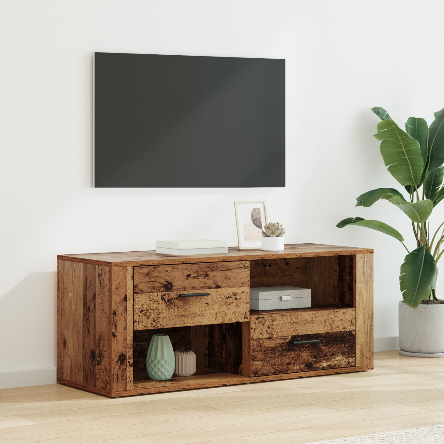 TV Cabinet Old Wood 100 x 35 x 40 cm Engineered Wood
