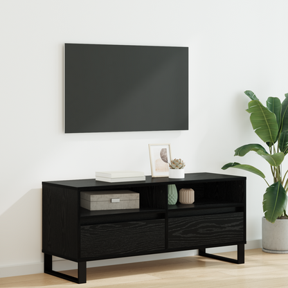 TV Cabinet with Drawer Black Oak 100 x 34.5 x 44.5 cm