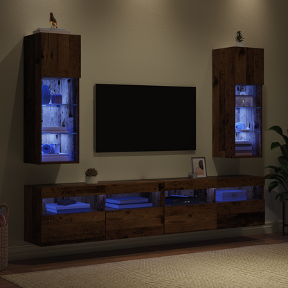 Wall-mounted TV Cabinets 2 pcs Old Wood 30.5 x 30 x 90 cm