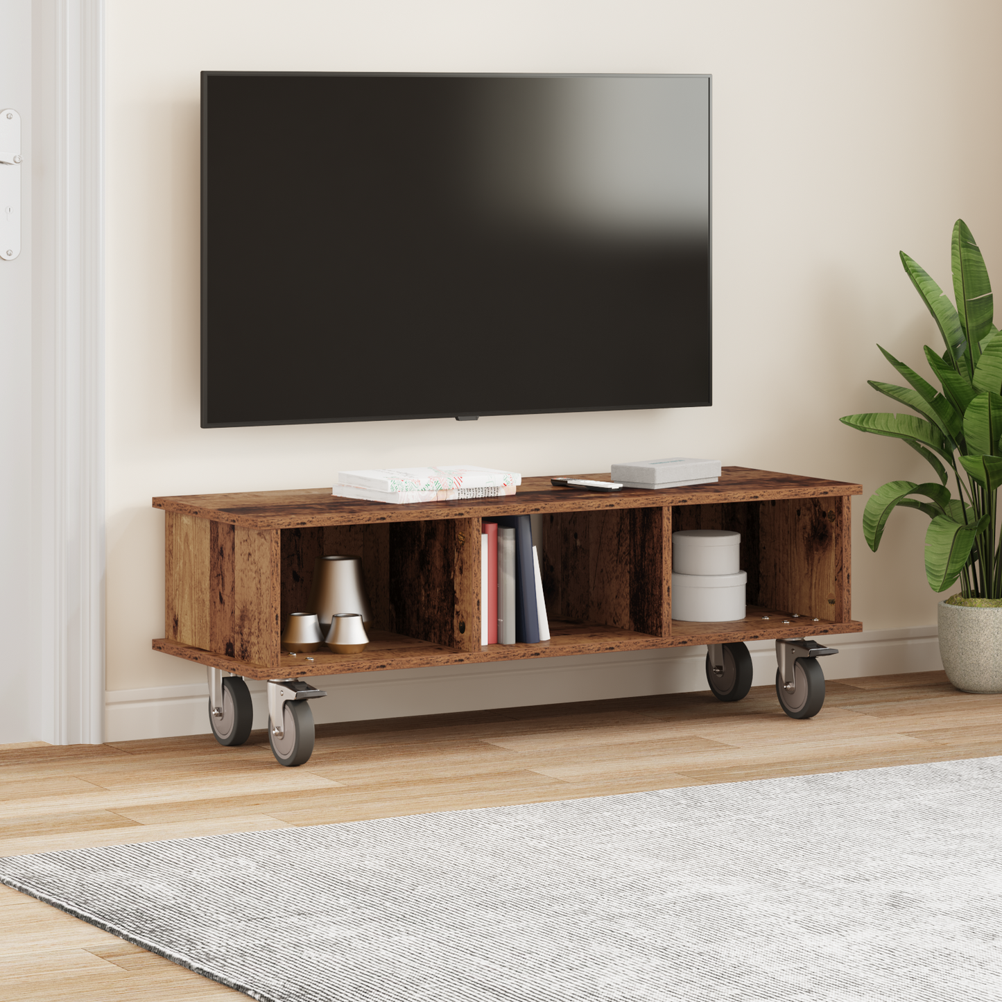 TV Stand Old Wood 100 x 35 x 35 cm Engineered Wood