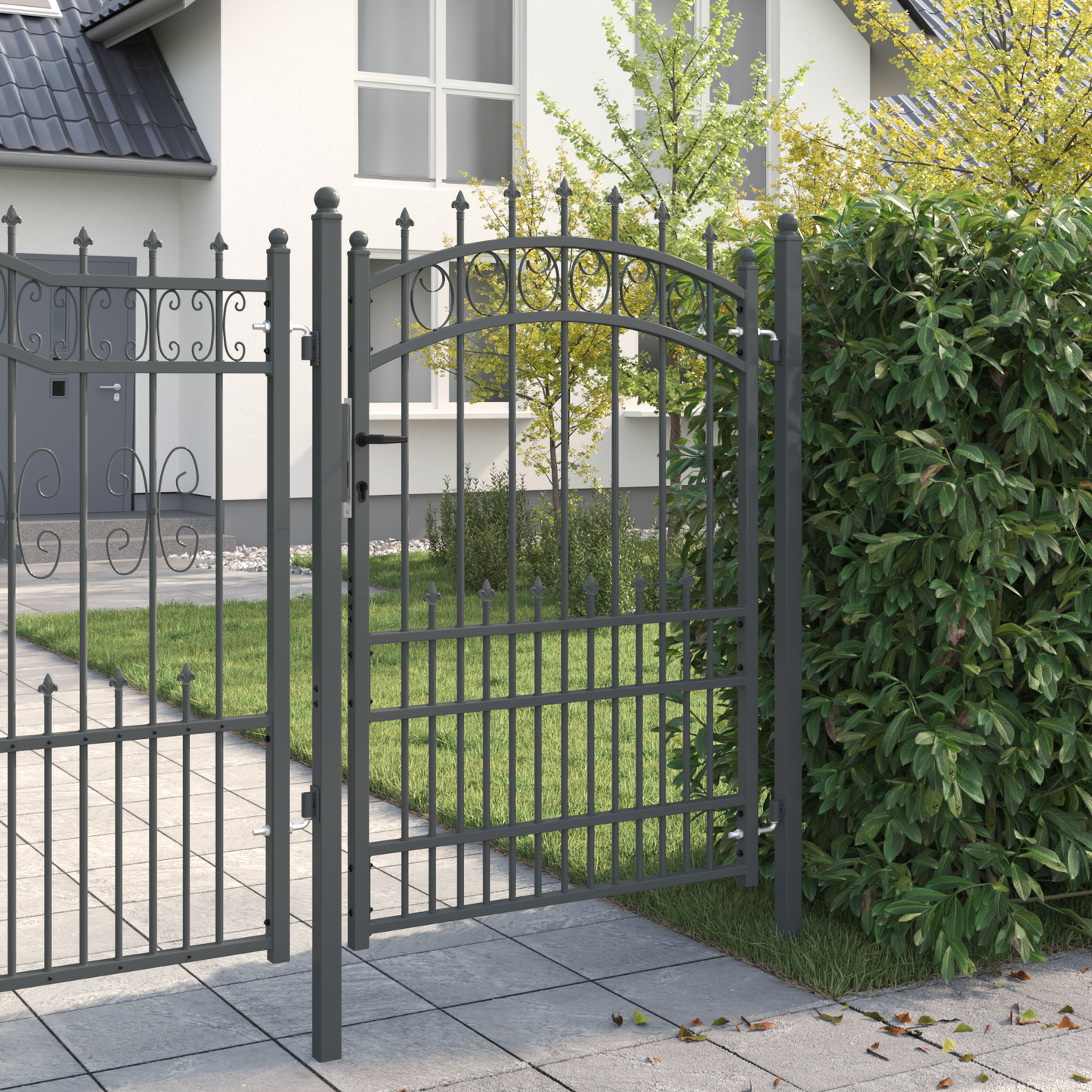 Fence Gate with Spikes EMMEN 170 x 100 cm Powder-coated steel