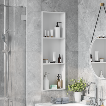 Shower Niche White 90 x 30 x 9.5 cm Stainless Steel