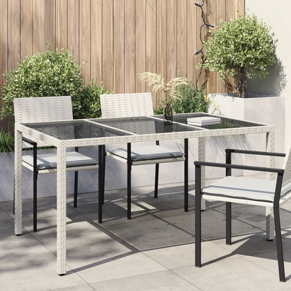 Garden Table White 150 x 90 x 75 cm Poly Rattan