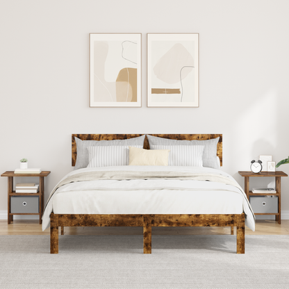 Bedside Table 2 pcs Smoked Oak 41 x 40 x 45 cm Engineered Wood