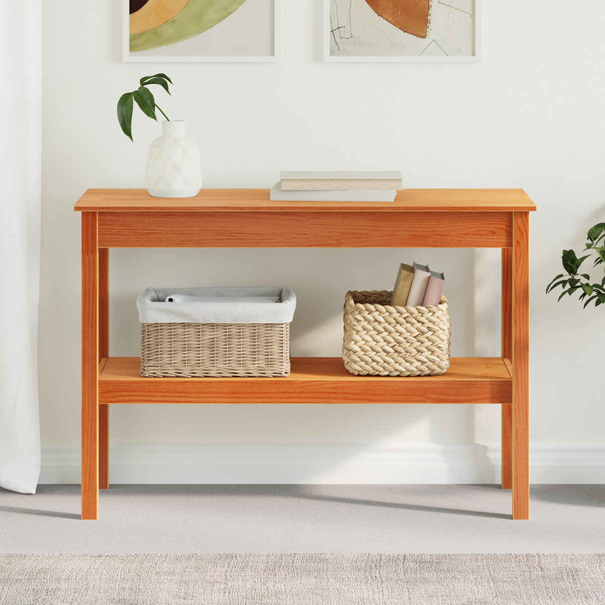Console Table Wax brown 110 x 40 x 75 cm Solid pine wood