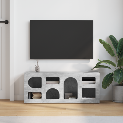 TV Cabinet ELST 100 x 35 x 40 cm Concrete Grey Engineered Wood