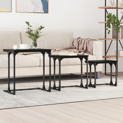 Nesting Coffee Table 3 pcs Black oak Engineered wood