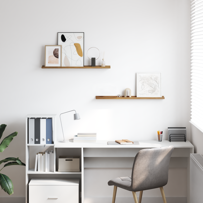 Wall Shelf with Shelf 2 pcs Brown 80 x 9 x 3 cm Engineered Wood