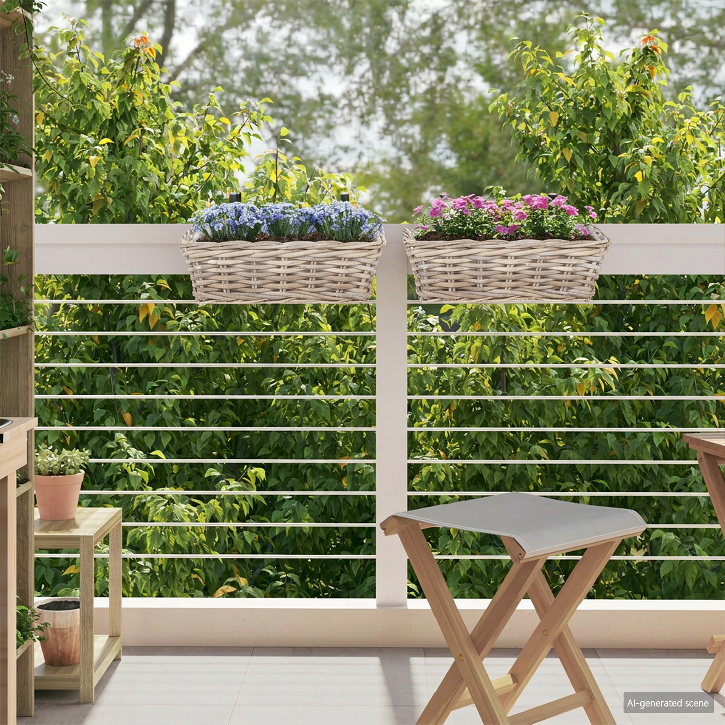 Hanging Planter Basket 2 pcs Natural Grey 48 x 22 x 15 cm