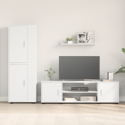 TV Cabinet Set White Engineered wood