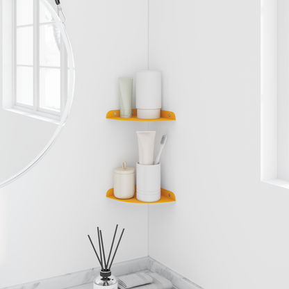 Floating Shelf with Shelf 2 pcs Mustard Yellow 15 x 15 x 2 cm