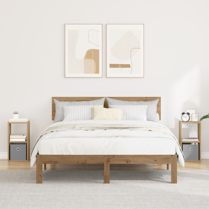 Bedside Table with Drawer 2 pcs Artisan Oak 25.5 x 22 x 49.5 cm