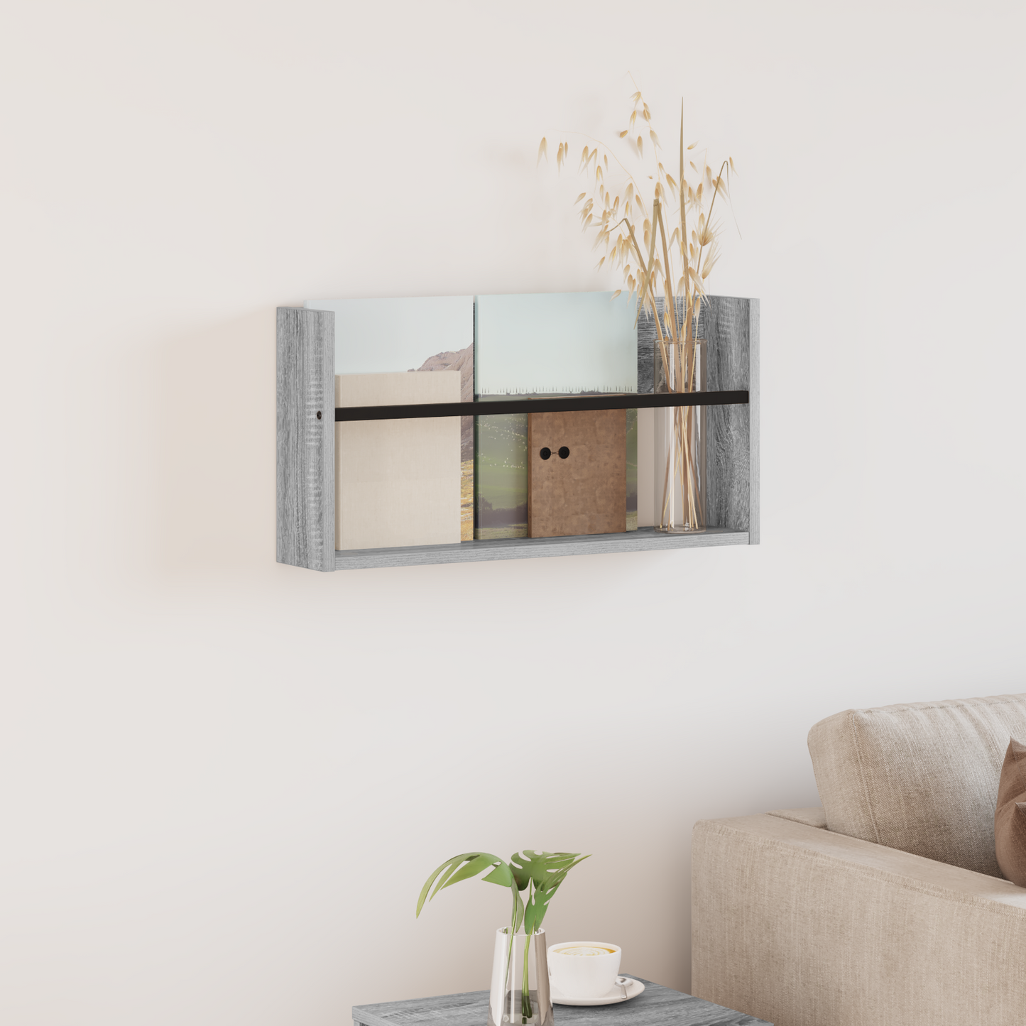 Magazine Rack Grey Sonoma 60 x 12 x 30 cm Engineered Wood