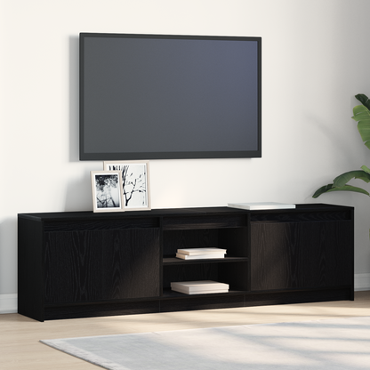TV Units 2 pcs Black 180 x 34 x 50 cm Engineered wood