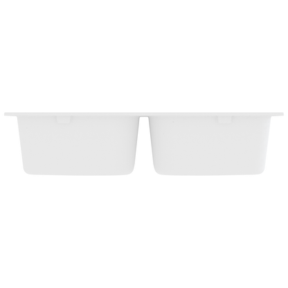 Kitchen Sink White 76 x 48 x 30 cm Quartz and Resin