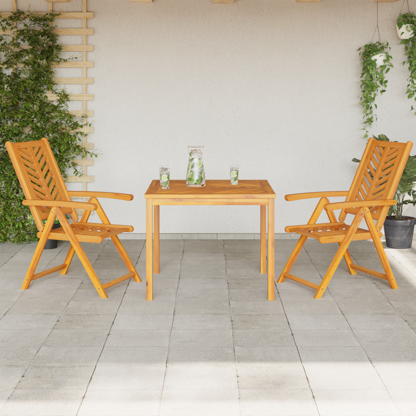Garden Dining Set 3 pcs Brown Solid Acacia Wood