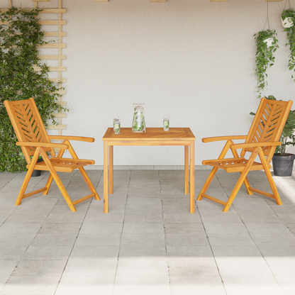 Garden Dining Set 3 pcs Brown Solid Acacia Wood