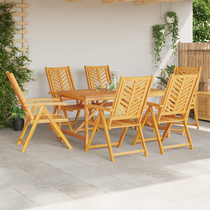 Garden Dining Set 7 pcs Brown Solid Acacia Wood